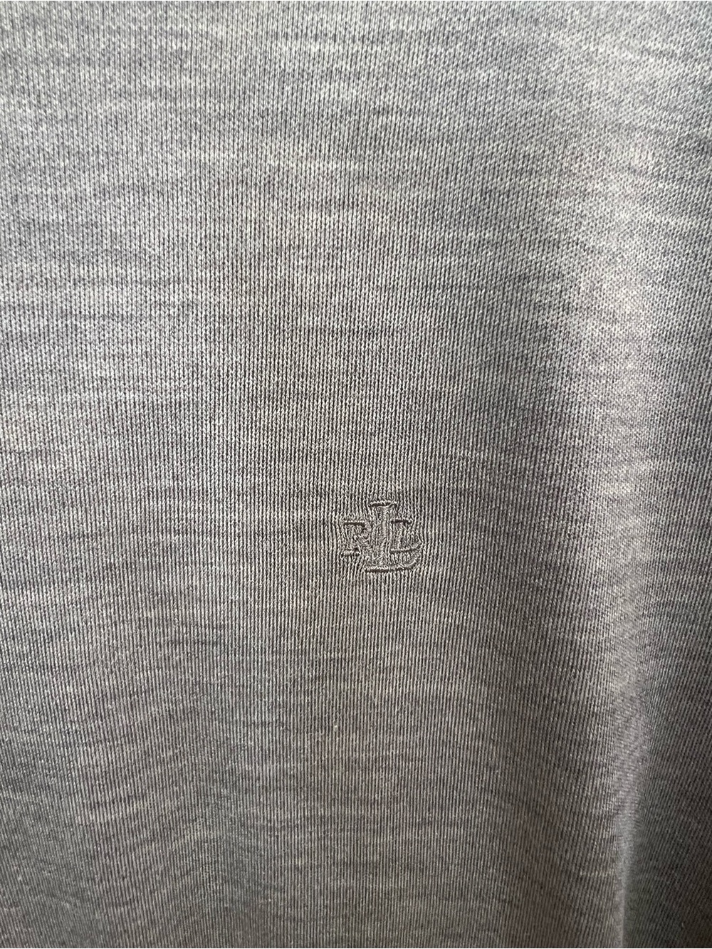 Lauren Ralph Lauren 85% Silk Gray/Taupe Short Sleeve Tee Shirt L - Picture 3 of 10
